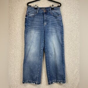 Judy Blue wide leg jeans size 11/30 stretch high waist cropped length modern
